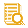 Icon of pages and magnifying glass