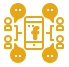 Icon of a phone showing the Facebook logo